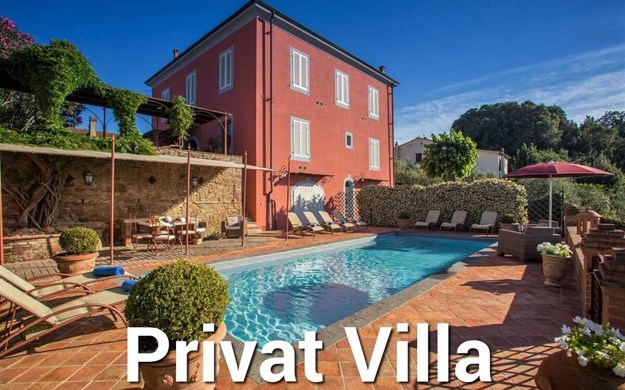 Ferie i villa med privat pool i Toscana i Italien