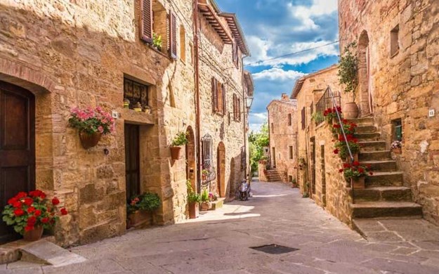 landsby, Toscana, Italien, ferie