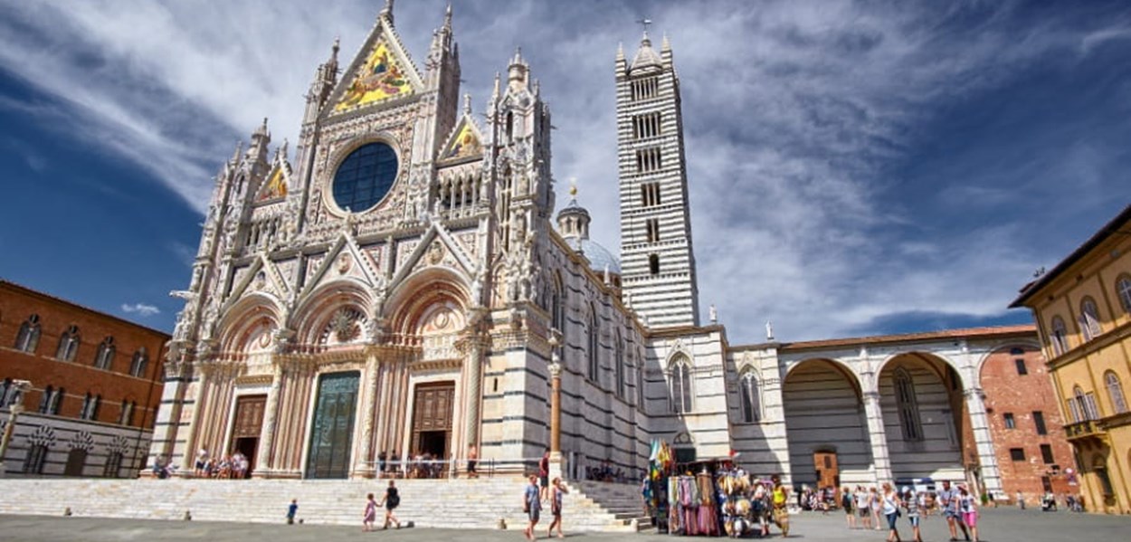 Sienas domkirke i Toscana i Italien