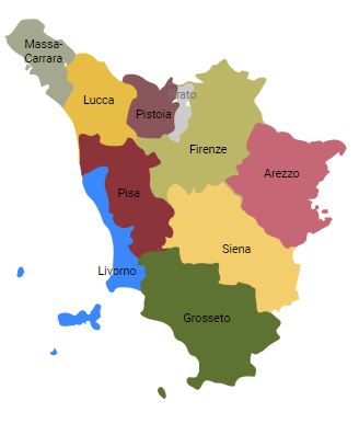 kort over Livorno